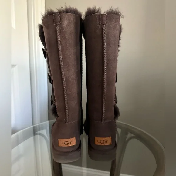 UGG Brown Suede Button-Accent Boots - Picture 2 of 5
